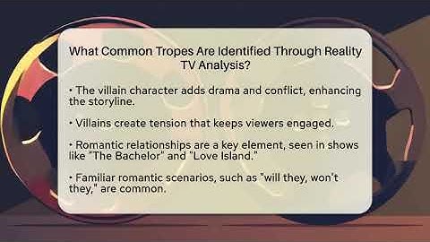 What Common Tropes Are Identified Through Reality TV Analysis? | The Reality Radar