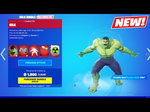 HULK Bundle(HULK SMASH Emote) Item Shop Fortnite!