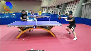 Coach Wang Hao and Fan Zhendong very tough backhand training | Chengdu 2022