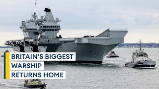 Live: HMS Prince of Wales returns to Portsmouth after landmark US deployment