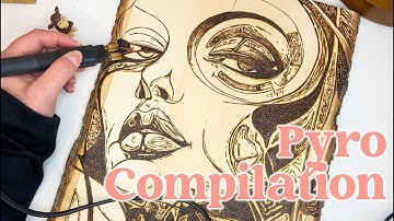 Pyrography Compilation Time Lapse |  Wood Burning Compilation