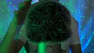 ASMR Slow Mic Scratching Massage, FLUFFY Mic Cover, Whispers, relaxing, ear blowing, Rubbing 1H🧠💤