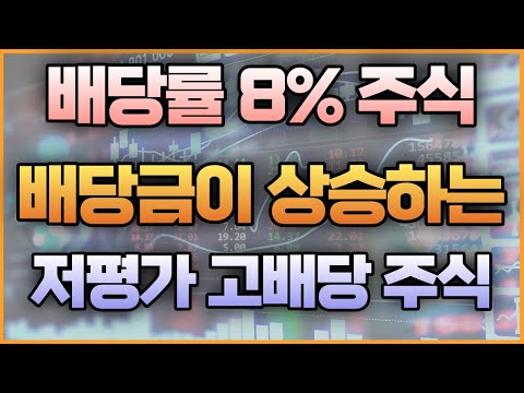 배당률 8% 주식 배당금이 상승하는 저평가 고배당 주식