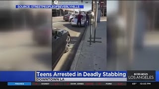 2 in custody following stabbing death of man in downtown Los Angeles