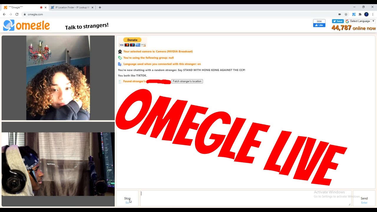 Omegle live stream