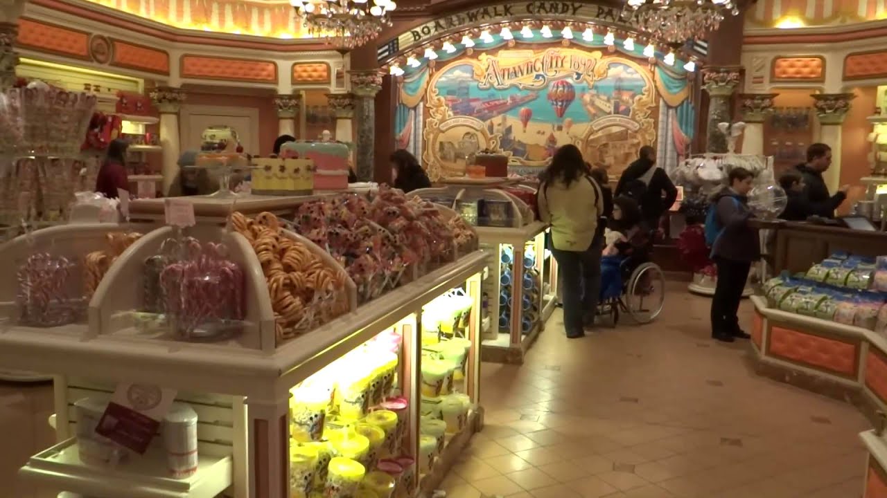 Candy store at Main Street USA Disneyland Paris - YouTube