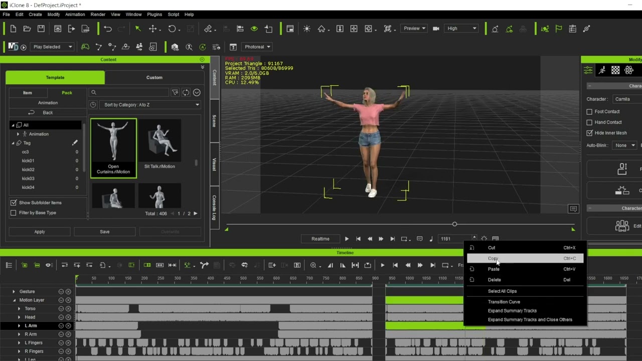 How to copy the animation of body parts to another motion clip - YouTube