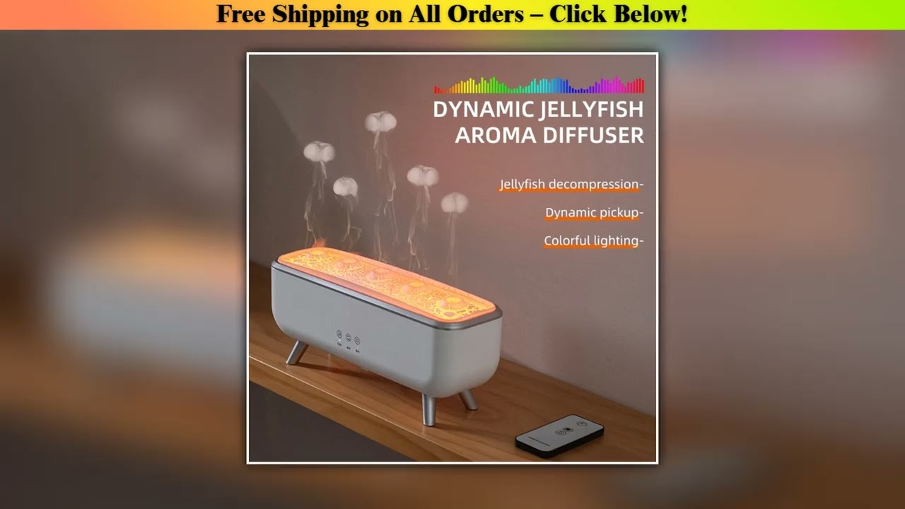 300ml Dynamic Dancing Jellyfish Air Humidifier 5 Nozzles Colorful Lighting  Aromatherapy Diffuser