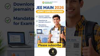 JEE Main 2026 Admit Card Released | Session 1 Hall Ticket Download @jeemain.nta.ac.in #shorts #NTA
