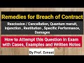 Remedies for Breach of Contract | CA Foundation | Remedies for Breach of Contract in Hindi