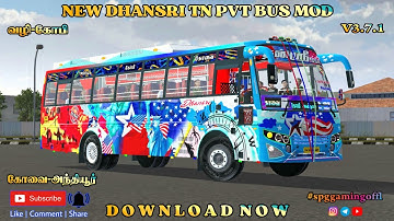NEW DHANSRI TN PVT BUS MOD RELEASED |BUSSID V3.7.1| #newbussidmod #bussidid #dhansri #spggaminoffl