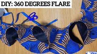 DIY; How To Cut And Sew A 360 Gegrees Flare /Peplum Flare, Detailed Tutorial 