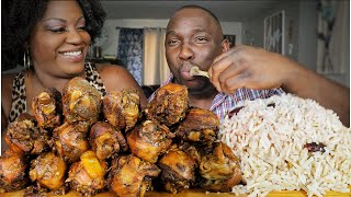 HOW I MAKE BROWN STEW CHICKEN FOR MY JAMAICAN HUSBAND| MUKBANG EATING SHOW!