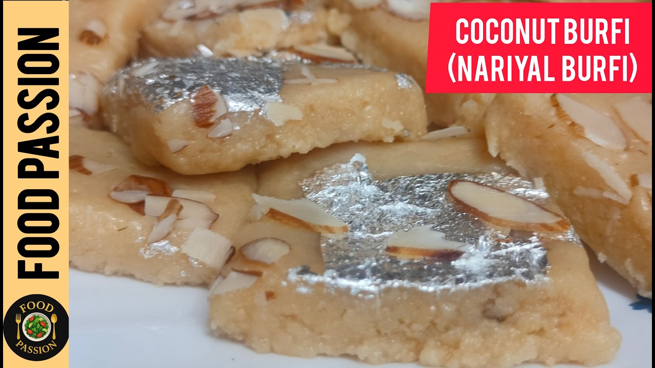 Instant Coconut Burfi (Nariyal Barfi) with Milk Powder | Easy Sweet Recipe