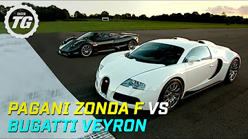Pagani Zonda F vs Bugatti Veyron Drag Race | Top Gear | BBC