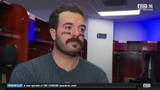Austin Wells on catching Carlos Rodón in his first game back