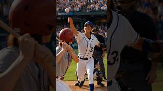 Right Down the Line!  She Fires a Deadly MLB Pitch#mlb