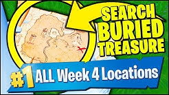 search buried treasure pirate cannon through structures fortnite season 8 week 4 duration 10 25 - where is the buried treasure in fortnite