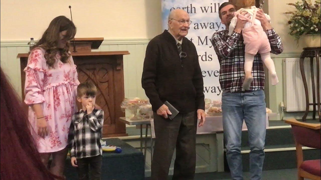 Preacher explains the difference between Christening, Baptism and Dedication... then does