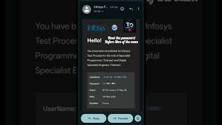Infosys sending Coding round mails ✅✅