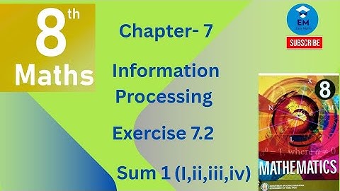 8th Maths - Chapter 7 - Information Processing - Exercise 7.2 -Sum 1(i,ii,iii,iv,) 