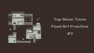 1 Bit Top Down Town | Pixel Art Timelapse