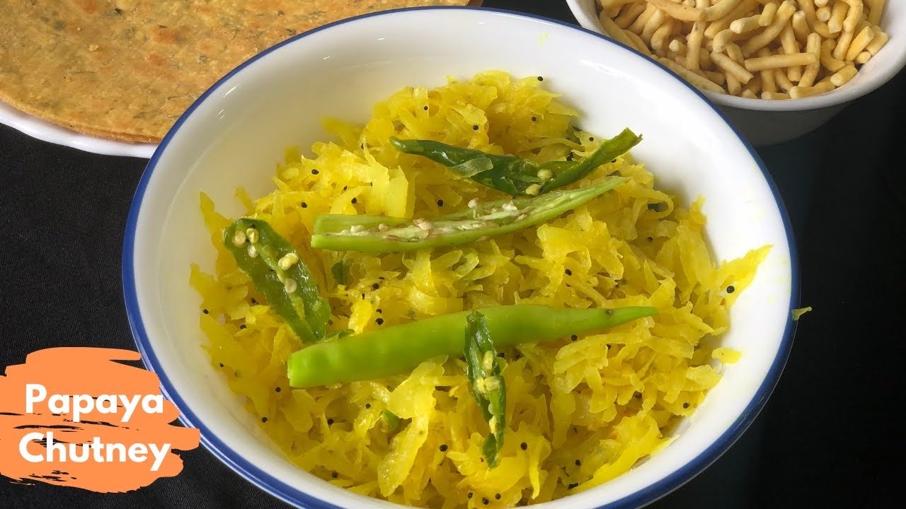 Papaya Chutney Recipe Fafda Chutney Raw Papaya recipe Jalebi