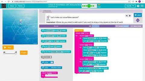 Lesson 9: snowflakes with Anna and Elsa