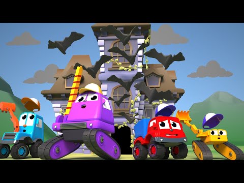 FRIENDS ON WHEELS EP 52 MIGHTY MACHINES ARE VISITING A HAUNTED HOUSE 