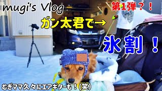 ガン太君で氷割！むぎママ久々のエアギターも(笑）第１弾？！