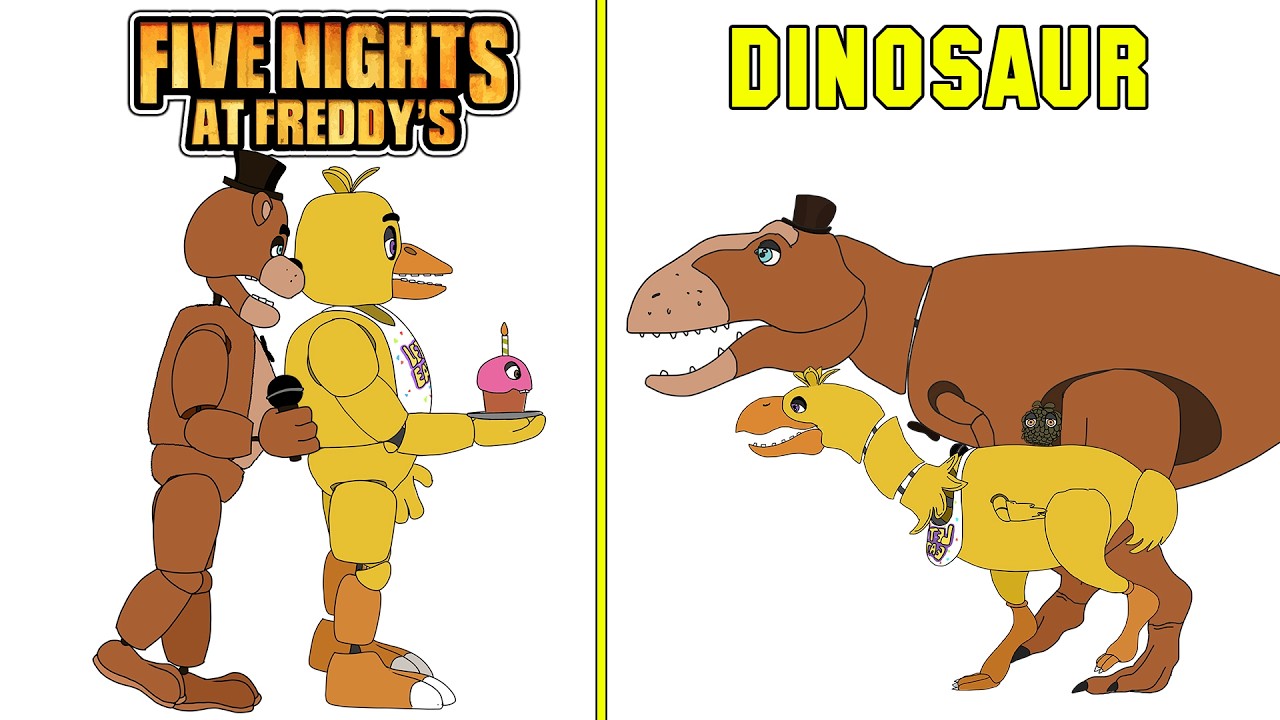 А что если бы персонажи FNAF были динозаврами 🦖🧸🍕
