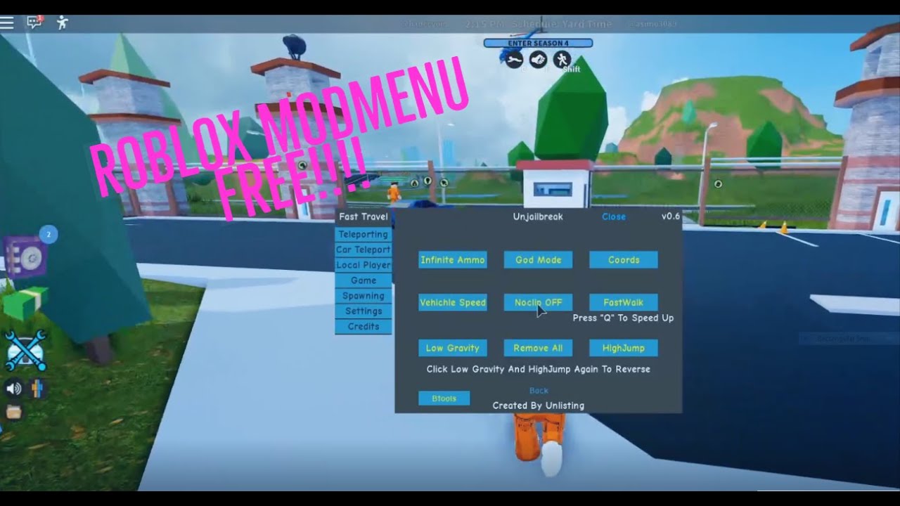 No B S Guides Roblox Mod Menu Pc Youtube - mod menu play time roblox