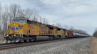 Monster-Sized Empty Ethanol Train CSX B780 Led By 2 UP Locomotives Near Jordan, NY! (4/4/23) [4K60]