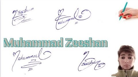 Muhammad Zeeshan stylish signature#name Signature with arooj