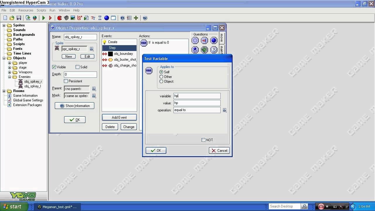 GameMaker 8.0 D&D Megaman Game tutorial (PART 5 cont. Charge Beam and ...