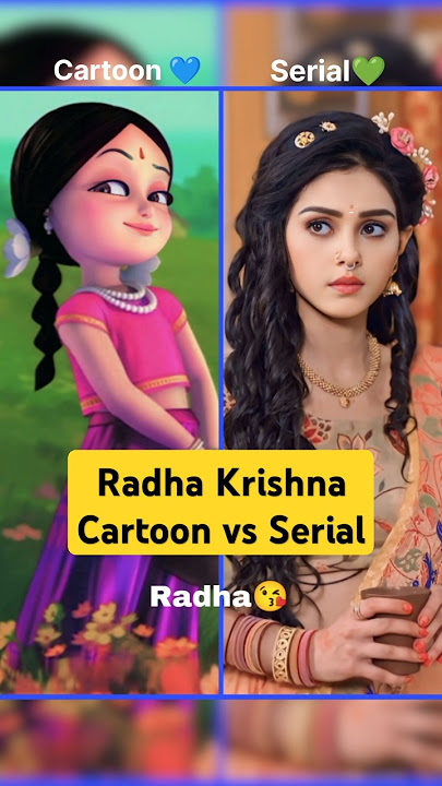 Radha Krishna Cartoon vs Serial #trending #youtubeshorts #radhakrishna #cartoon #serial