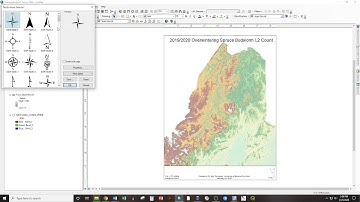 True and approximate magnetic north arrow with label in ArcMap 10.6.1 (operation at 0:17)