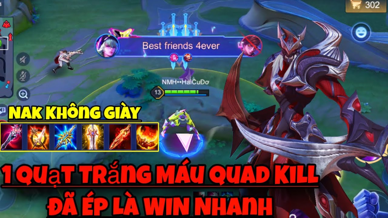 NAKROTH liên Quân Full Dame Không Giày 1 Quạt Trắng HP Quad Kill Đã Ép Là Phải WIN Nhanh