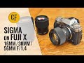 Sigma lenses on Fuji X! 16mm, 30mm, 56mm f1.4: a quick look.