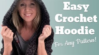 How to Add a Crochet Hoodie to Any Pattern  [EASY] |  Crochet Hooded Pocket Shawl