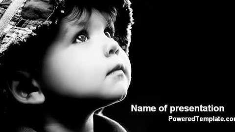Child In Black And White PowerPoint Template by PoweredTemplate.com