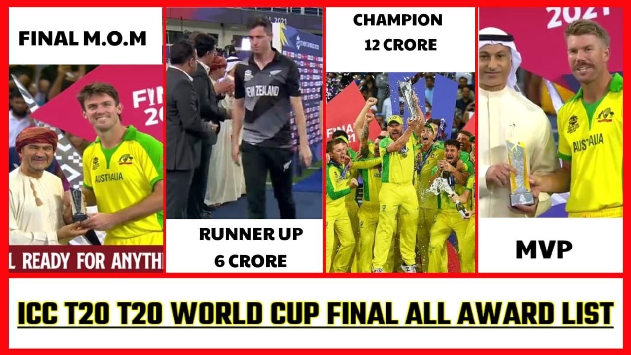 Icc T20 World cup 2021 Final Award Ceremony | Icc T20 World Cup 2021 Final All Awards List
