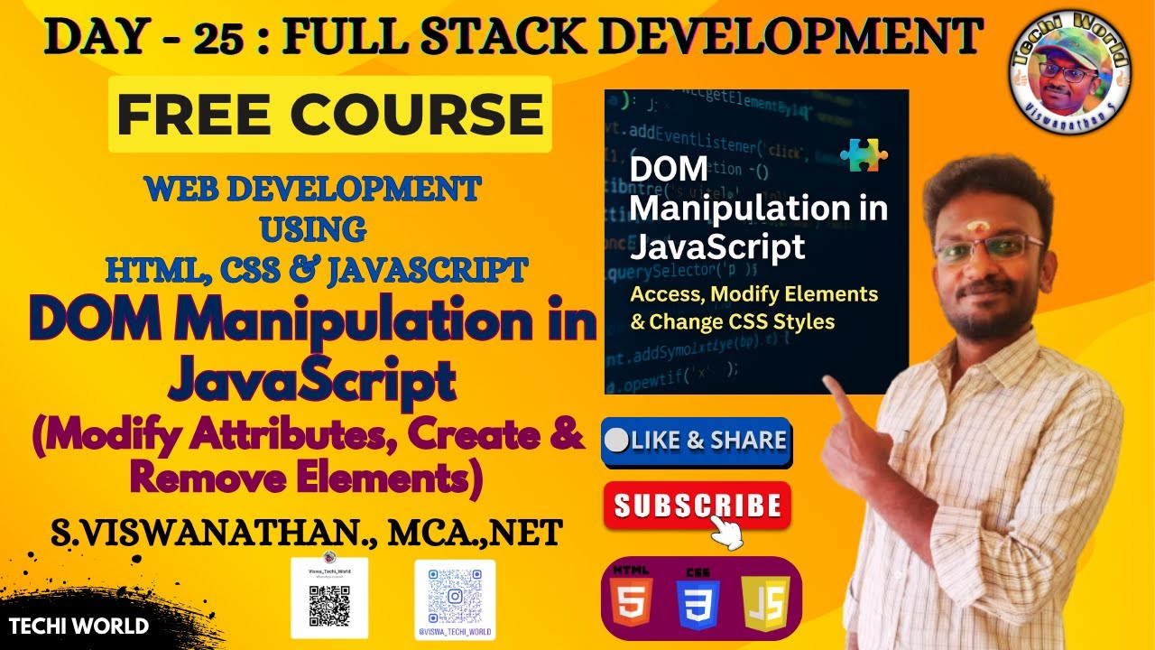 Day 25 | DOM Manipulation in JavaScript 🧩 | Create and Remove Elements ...