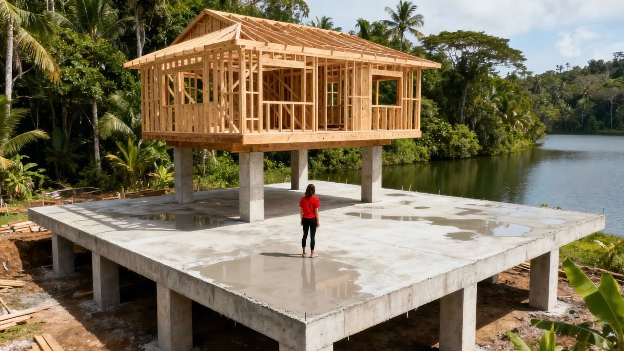 Talented woman builds LAKE HOUSE in 109 Days | From start to finish by 