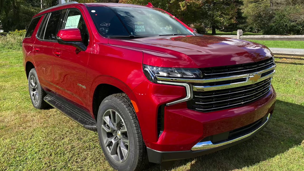 All-New 2021 Chevrolet Tahoe in Cherry Red at Ruge’s Chevrolet - YouTube