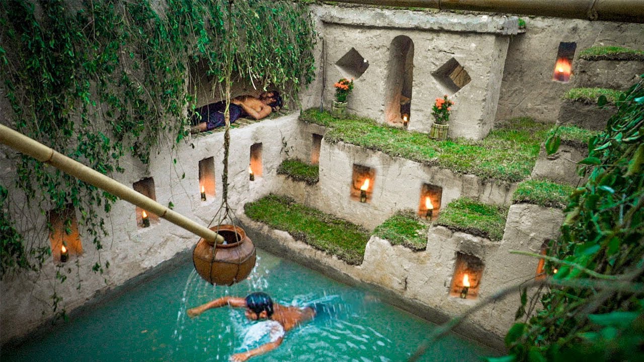 Unbelievable! Building The Most Amazing Temple Swimming Pools Underground By Ancient Skills