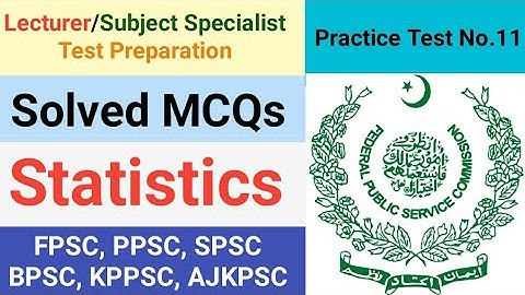 Solved MCQs Statistics Practice Test No.11