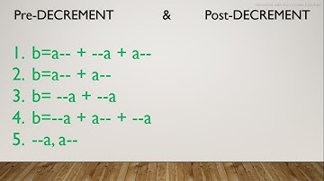 Pre and Post-decrement operator in C|| increment and decrement operators in C |