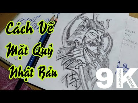 Hình Vẽ Nhật Bản - Cách Vẽ Mặt Quỷ Nhật Bản || របៀបគួរូបមុខខ្មោច || Anh Lợi Khmer Vlogs