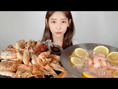 부드럽고 달달한 달마새우🦐 <strong>새우회</strong>&amp;amp;소금구이 먹방 raw shrimp [eating show]mukbang korean food